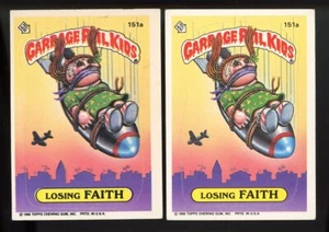 1986 Topps Garbage Pail Kids #151b x2) LOSING FAITH Glossy - Picture 1 of 2