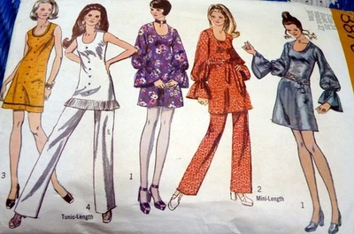 *LOVELY VTG 1970s DRESS TUNIC PANTS Sewing Pattern 14/36 - Image 1 of 2