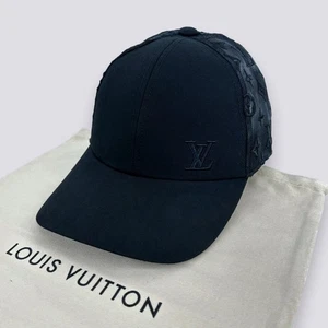 Louis Vuitton LV Monogram M77114 Mesh Baseball Cap Hat Black Size M - Picture 1 of 18