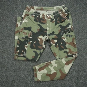 True Religion Pants Mens 33 Camo Green Cargo Jogger Camouflage Utility Pockets - Picture 1 of 10