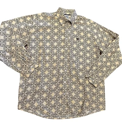Camisa occidental Cinch de manga larga mediana para hombre en estampado 100 % algodón marrón y tostado Foto 1 de 4