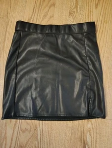 Wonder Nation Black Leather Mini Skirt Youth Large 10-12 - Picture 1 of 5