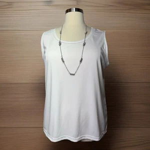 Avenue Blouse Women’s Plus Size 22/24 White Sleeveless Tank Top NWT Stretch - Picture 1 of 7