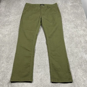 Brixton Reserve Pants Mens 34x32 *Fits 34x30 Olive Green Chino Standard Fit Flat - Picture 1 of 10