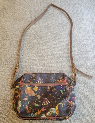 Bolso de Hombro Piero Guidi Magic Circus Vintage Cuero Azul Marino con Bolsa para el Polvo Foto 1 de 4