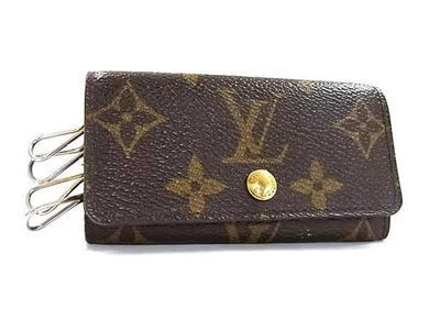 LOUIS VUITTON Monogram Multicle 4 Key Case M62631 Brown PVC Leather Unisex 4Ring Foto 1 de 4