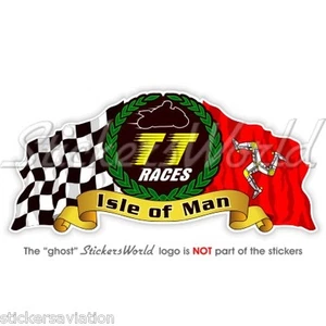 ISLE of MAN TT Races MANX Moto GP Racing 100mm (4") Bike-Helmet Sticker Decal