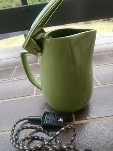 Vintage Speedy Brand Ceramic Electric Jug -whistler Antique Kettle Pot Green - Picture 1 of 11
