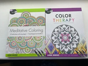 Spice Box Meditative Coloring and Color Therapy Books with Markers New - Picture 1 of 9