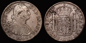 MEXICO 1805 TH 8 Reales KM# 109 Silver Coin - Imagen 1 de 3