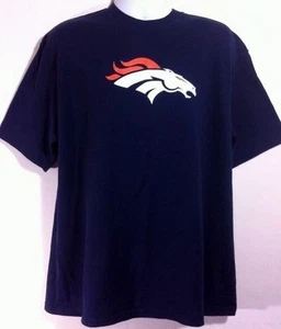 Reebok Denver Broncos Mens XL T Shirt Navy Blue Horse NFL Football - Picture 1 of 4