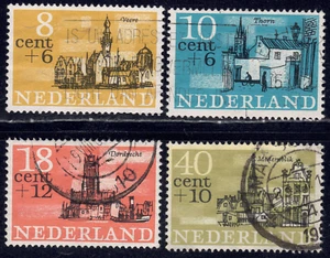 1965 Netherlands SC# B397-B401 - View of Veere -4 Different Stamps - Used - Picture 1 of 2