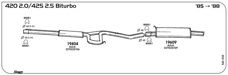 MARMITTA CENTRALE PER MASERATI 420 2.0/2.5 Biturbo 1985/1988 - Imagen 1 de 1