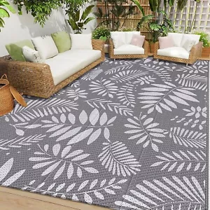 Outdoor Rug 8x10 Plastic Straw Reversible Large Patio Camping Carpet for Balcony - Picture 1 of 32