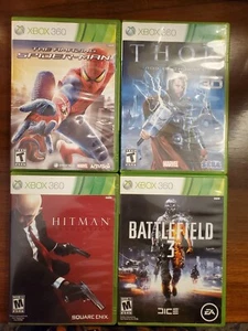 Xbox 360 Lot The Amazing Spider-Man Thor God Thunder 3D Hitman Battlefield 3 - Picture 1 of 11