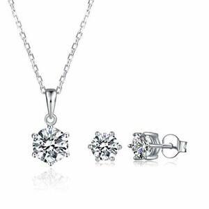 Platinum Plated Sterling Silver Solitaire Moissanite Stud Earrings (5 MM Round)