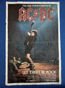 AC/DC LET THERE Be ROCK 1982 ORIGINAL 27X41 1ST RELEASE MOVIE POSTER PHIL RUDD - Picture 1 of 10