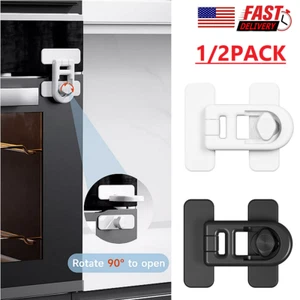 2×Fridge Child Lock Small Refrigerator Door Latch Oven Baby Proofing Oven Safety - Picture 1 of 19