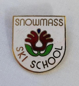 Vintage Snowmass Skischule Emaille Pin Ski Skigebiet - Bild 1 von 4