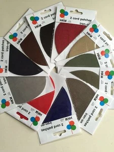 HKM Cord Patches x 2 Oval - Elbow Knee Iron On - Assorted Colours - Picture 1 of 24
