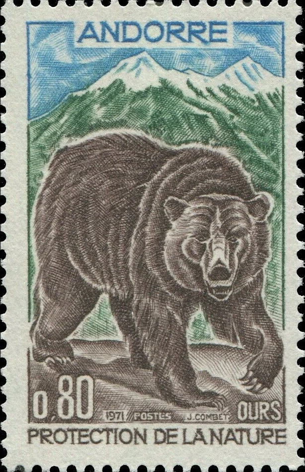 Andorra Francesa #YT210 MNH 1971 Urso Marrom Ursus arctos [204] - Imagem 1 de 1