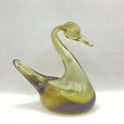 Yellow Glass Swan Paperweight Figure (C2) S#593