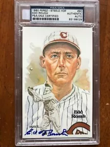 Autographed Edd Rousch Cincinnati Reds Perez-Steele Postcard PSA Slabbed - Picture 1 of 1