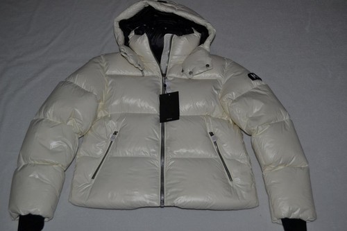 OFF WHITE AUTENTICO PIUMINO DONNA MACKAGE EVIE LUCIDO PANNA OFF WHITE CAPPUCCIO TUTTE LE TAGLIE