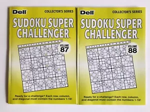 Lot of 2 - 16 grid SUDOKU SUPER CHALLENGER Sunday Size DELL Penny Press 87 88 - Picture 1 of 5