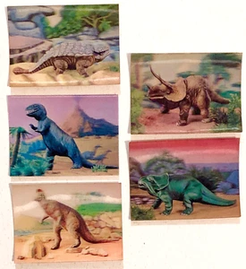 1973 AUSSIE KELLOGGS CEREAL - 3D LENTICULAR DINOSAUR CARDS, LOT OF 5 - Picture 1 of 2