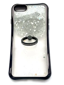 Funda protectora líquida con anillo de diamantes de brillo móvil para teléfono iPhone 7/8/SE - Imagen 1 de 4