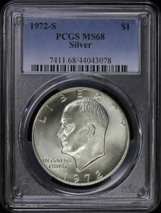 1972-S $1 Eisenhower "Ike" Silver Dollar PCGS MS 68 | Uncirculated UNC BU - Picture 1 of 4