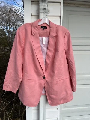 NWT Talbots Pretty Peach Lined Linen Long Sleeve Blazer 22W - Image 1 of 4