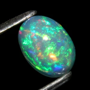 Natural Ethiopian Multi Fire Opal Oval Cabochon Stone Loose Gemstone 8x10 MM - Picture 1 of 3