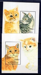 CATS - TANZANIA, 2 DIFFERENT BLOCKS, MNH - Picture 1 of 1