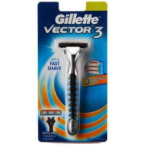 Maniglia rasoio Gillette Vector-3 per sensore sensore cartuccia eccellente spedizione gratuita - Foto 1 di 3
