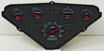 1955 1956 1957 1958 1959 Chevy Truck 5 Gauge Dash Panel Cluster Set - Image 1 of 4