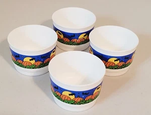 4 Tupperware Halloween Bat Pumpkin Patch Snack Cups w/o Lids - Picture 1 of 6