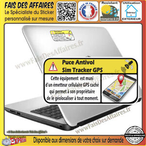 2 Stickers Autocollant antivol tracker gps alarme protection ipad ps4 tablette