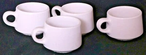 Vtg Buffalo China USA Ivory Glass Small Restaurant Coffee Mug Ware Set of 4 Cups - Picture 1 of 6