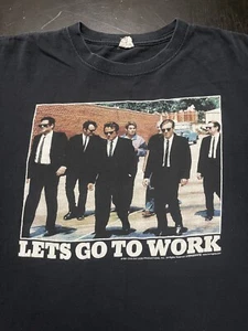 Vintage Let’s Go To Work Tarantino Reservoir Dogs T-Shirt, Black, Fits: M - Picture 1 of 5