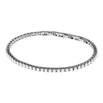 Ernstes Design Damen Armband Tennisarmband Edelstahl mit Zirkonia A655 16-19 cm - Bild 1 von 2