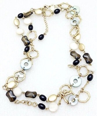 Collar Largo Lia Sophia "Everglade" Agua Dulce y Madreperlas Tono Dorado Foto 1 de 3