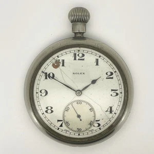 Vintage Rolex Pocket Watch WWII Era Fine British Military Nickel Silver Swiss - Picture 1 of 19