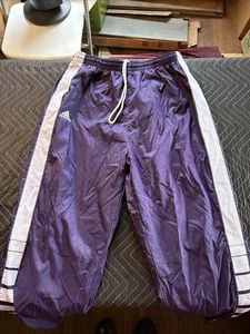 Adidas Windbreaker Purple Pants Authentic Lined Size L - Picture 1 of 8