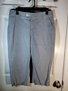 RIDERS BY LEE Damen 12 Capri Cropped Stretch Hose Taschen Nadelstreifen - Bild 1 von 8