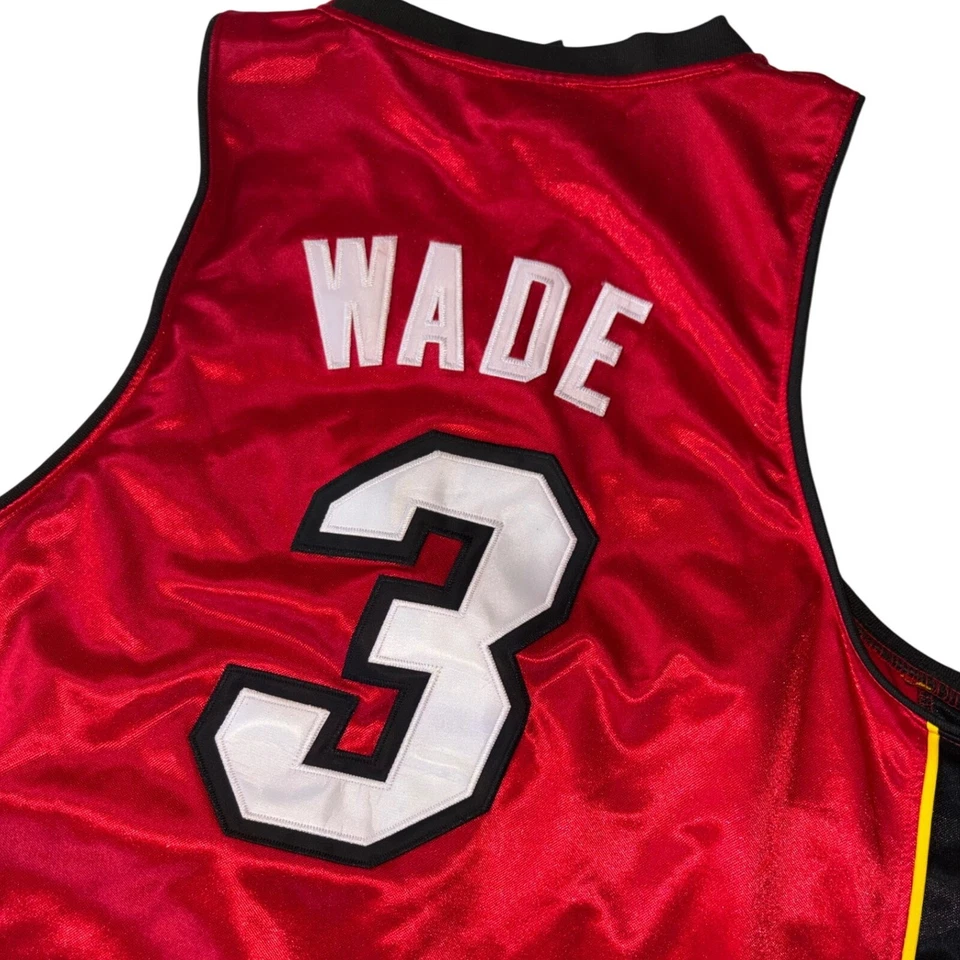 Adidas Dwyane Wade No. Camiseta cosida roja 3 Miami Heat NBA Authentics talla 48 Foto 1 de 4