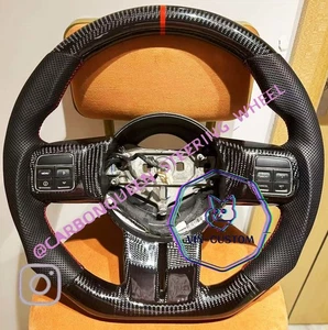 REAL CARBON FIBER STEERING WHEEL FOR JEEP JK Wrangler 2011-2017 YEARS W/CONTROL - Picture 1 of 6