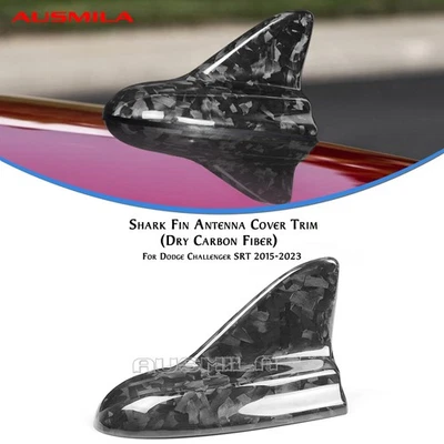 Forged Carbon Fiber Antenna Cover Trim Fin For Dodge Challenger SRT 2015-23 2017 - Image 1 of 4