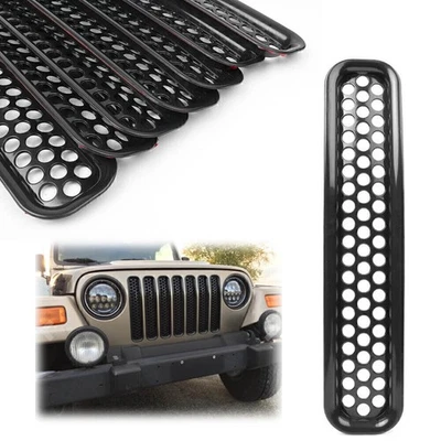 Front Grille Cover Insert Mesh Grill Black For Jeep Wrangler TJ 1997 1998 - 2006 - Image 1 of 4